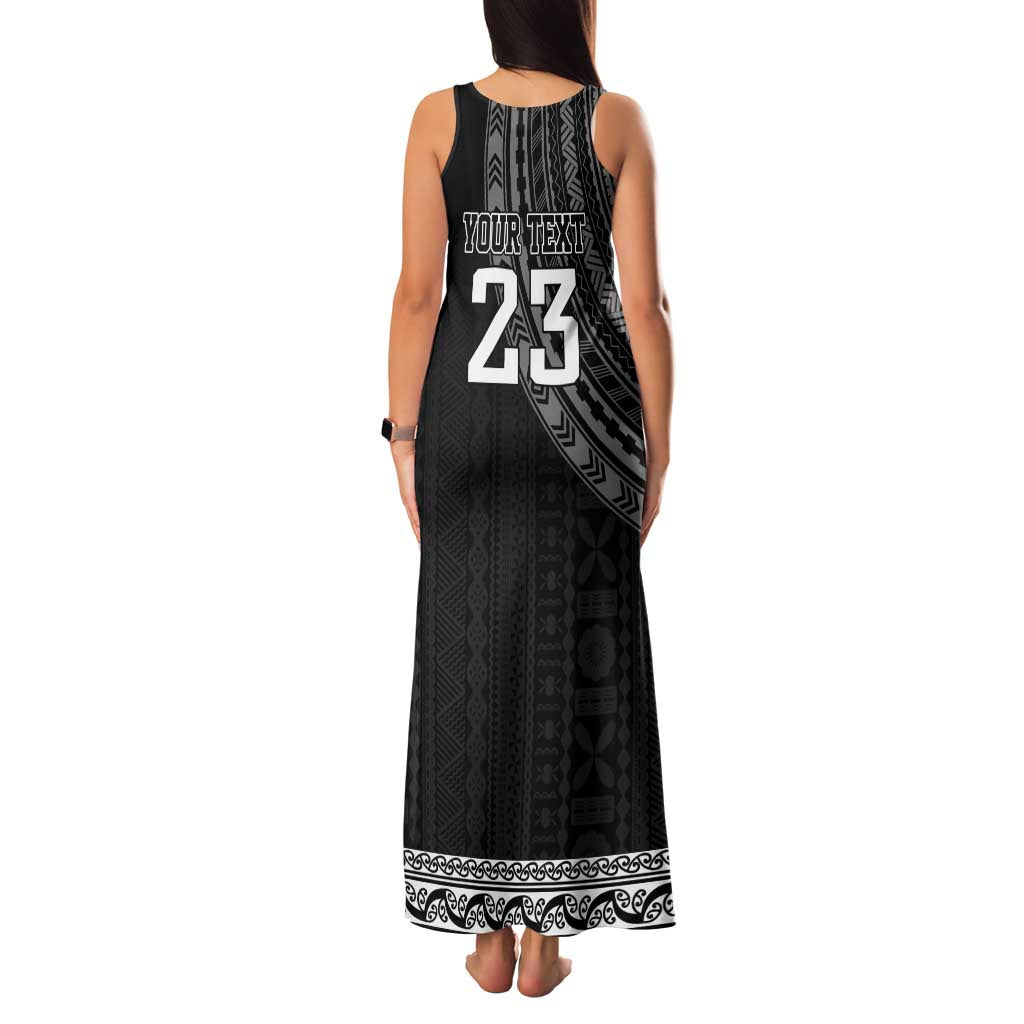 Custom Fiji New Zealand Rugby Family Matching Tank Maxi Dress and Hawaiian Shirt Make History Together LT9 - Polynesian Pride