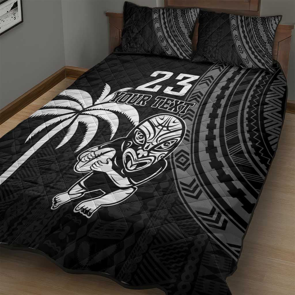 Custom Fiji New Zealand Rugby Quilt Bed Set Make History Together LT9 - Polynesian Pride