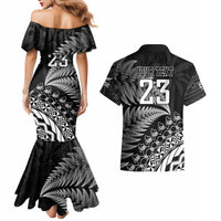 Custom Fiji New Zealand Rugby Couples Matching Mermaid Dress and Hawaiian Shirt Cibi Dance with Black Fern LT9 - Polynesian Pride