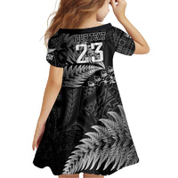 Custom Fiji New Zealand Rugby Family Matching Long Sleeve Bodycon Dress and Hawaiian Shirt Cibi Dance with Black Fern LT9 - Polynesian Pride