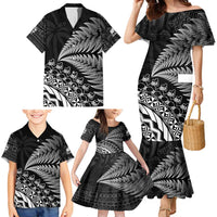 Custom Fiji New Zealand Rugby Family Matching Mermaid Dress and Hawaiian Shirt Cibi Dance with Black Fern LT9 - Polynesian Pride