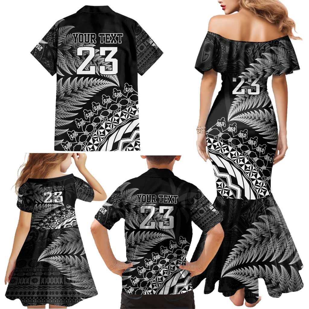 Custom Fiji New Zealand Rugby Family Matching Mermaid Dress and Hawaiian Shirt Cibi Dance with Black Fern LT9 - Polynesian Pride