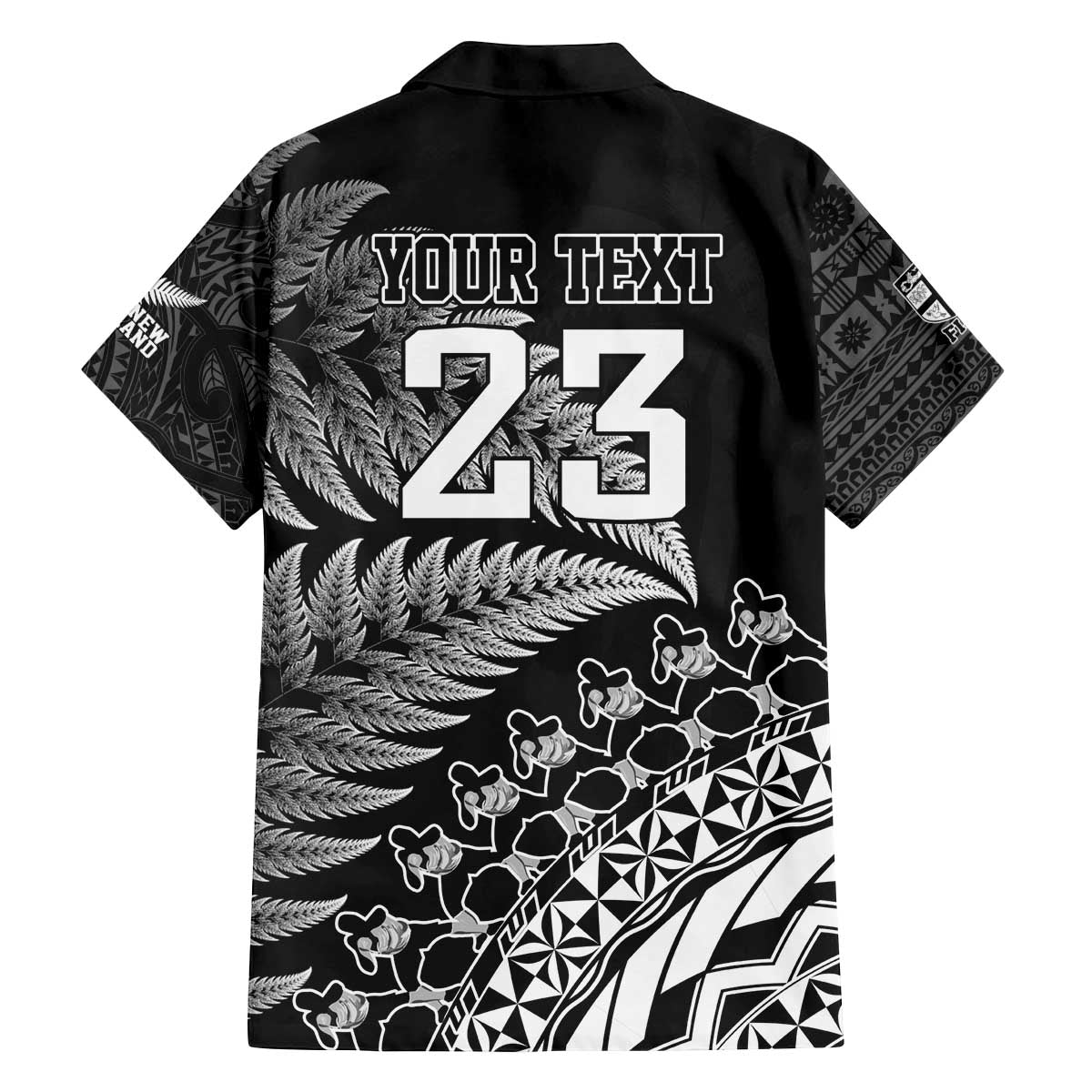 Custom Fiji New Zealand Rugby Family Matching Puletasi and Hawaiian Shirt Cibi Dance with Black Fern LT9 - Polynesian Pride