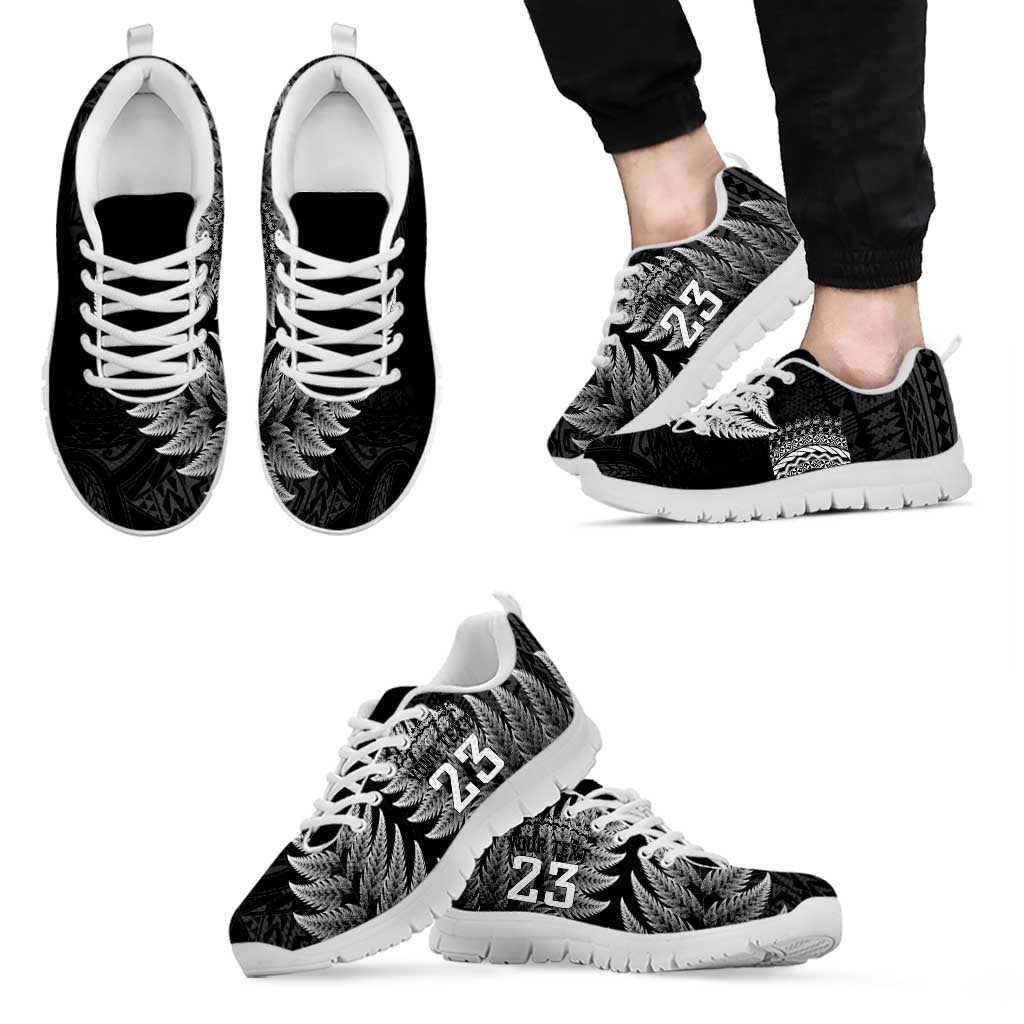 Custom Fiji New Zealand Rugby Sneakers Cibi Dance with Black Fern LT9