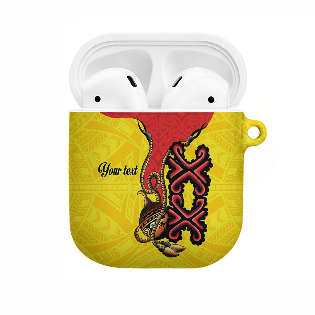 Personalised Papua New Guinea Oro Necklace AirPods Case Gold Melanesia Traditional Pattern LT9 Gold - Polynesian Pride
