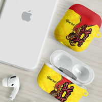 Personalised Papua New Guinea Oro Necklace AirPods Case Gold Melanesia Traditional Pattern LT9 - Polynesian Pride
