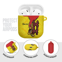 Personalised Papua New Guinea Oro Necklace AirPods Case Gold Melanesia Traditional Pattern LT9 - Polynesian Pride