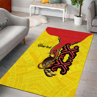 Personalised Papua New Guinea Oro Necklace Area Rug Gold Melanesia Traditional Pattern LT9 - Polynesian Pride