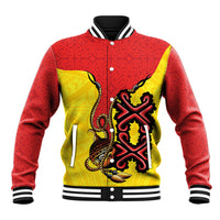 Personalised Papua New Guinea Oro Necklace Baseball Jacket Gold Melanesia Traditional Pattern LT9 Unisex Gold - Polynesian Pride