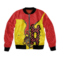Personalised Papua New Guinea Oro Necklace Bomber Jacket Gold Melanesia Traditional Pattern LT9 Unisex Gold - Polynesian Pride