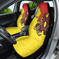 Personalised Papua New Guinea Oro Necklace Car Seat Cover Gold Melanesia Traditional Pattern LT9 - Polynesian Pride