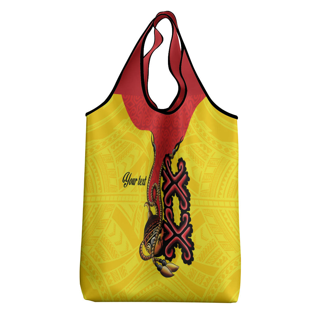 Personalised Papua New Guinea Oro Necklace Grocery Bag Gold Melanesia Traditional Pattern LT9 - Polynesian Pride