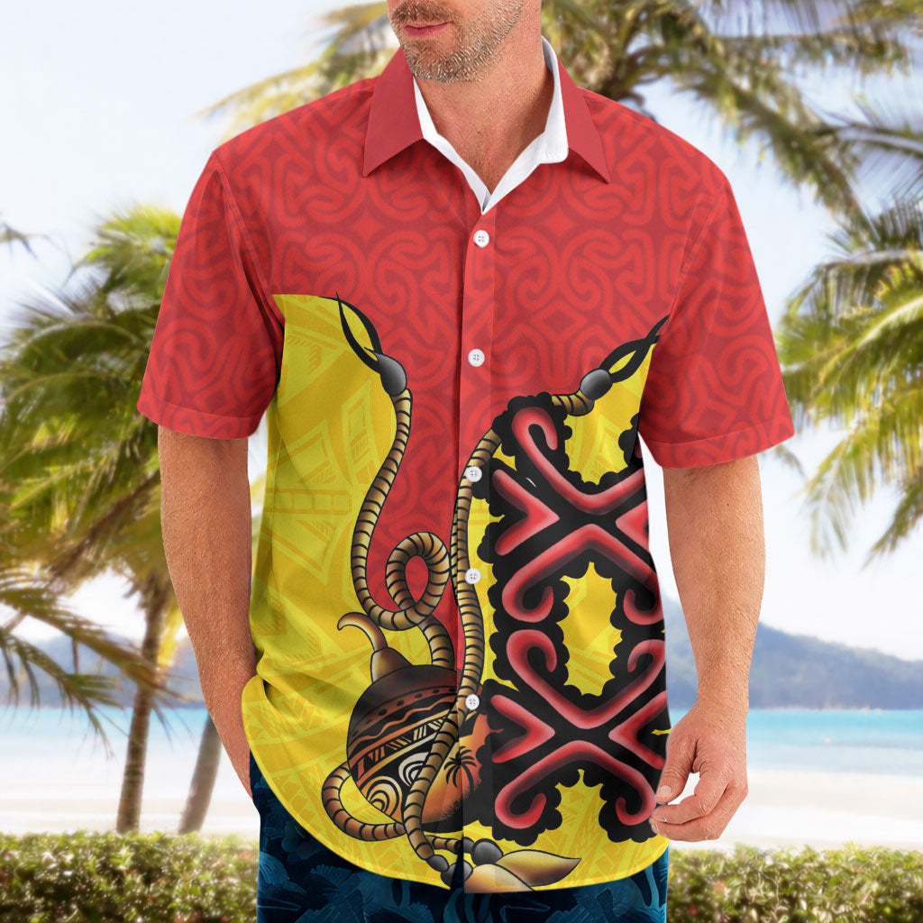 Personalised Papua New Guinea Oro Necklace Hawaiian Shirt Gold Melanesia Traditional Pattern LT9 - Polynesian Pride