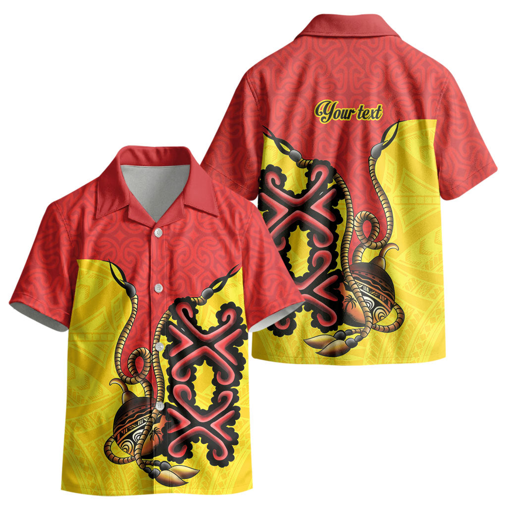 Personalised Papua New Guinea Oro Necklace Kid Hawaiian Shirt Gold Melanesia Traditional Pattern LT9 - Polynesian Pride