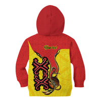 Personalised Papua New Guinea Oro Necklace Kid Hoodie Gold Melanesia Traditional Pattern LT9 - Polynesian Pride