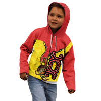 Personalised Papua New Guinea Oro Necklace Kid Hoodie Gold Melanesia Traditional Pattern LT9 - Polynesian Pride