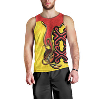 Personalised Papua New Guinea Oro Necklace Men Tank Top Gold Melanesia Traditional Pattern LT9 - Polynesian Pride