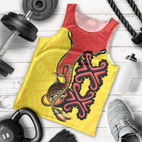 Personalised Papua New Guinea Oro Necklace Men Tank Top Gold Melanesia Traditional Pattern LT9 - Polynesian Pride