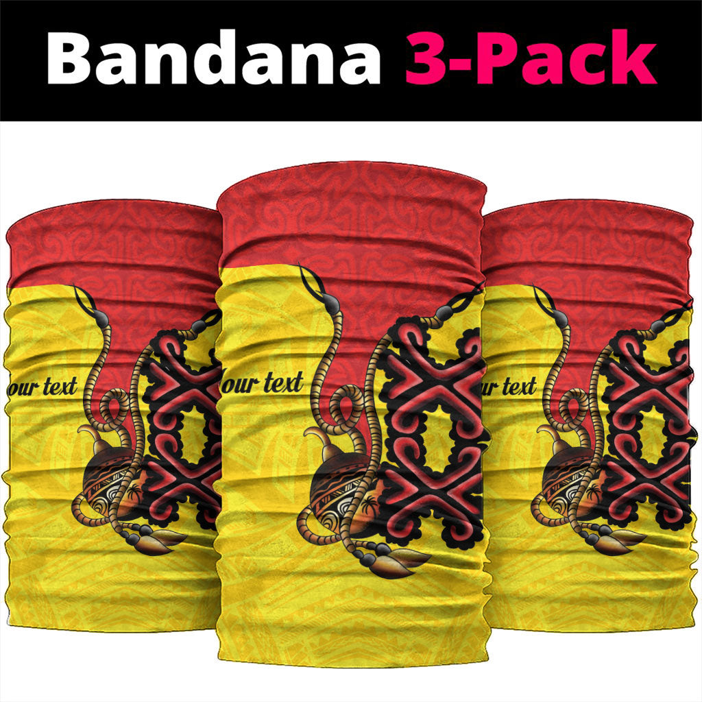 Personalised Papua New Guinea Oro Necklace Neck Gaiter Gold Melanesia Traditional Pattern LT9 package One Size: 25*50cm Gold - Polynesian Pride