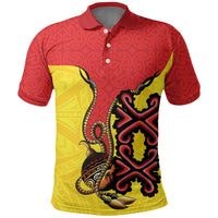 Personalised Papua New Guinea Oro Necklace Polo Shirt Gold Melanesia Traditional Pattern LT9 Gold - Polynesian Pride