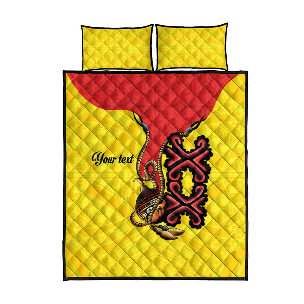 Personalised Papua New Guinea Oro Necklace Quilt Bed Set Gold Melanesia Traditional Pattern LT9 - Polynesian Pride