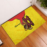 Personalised Papua New Guinea Oro Necklace Rubber Doormat Gold Melanesia Traditional Pattern LT9 - Polynesian Pride