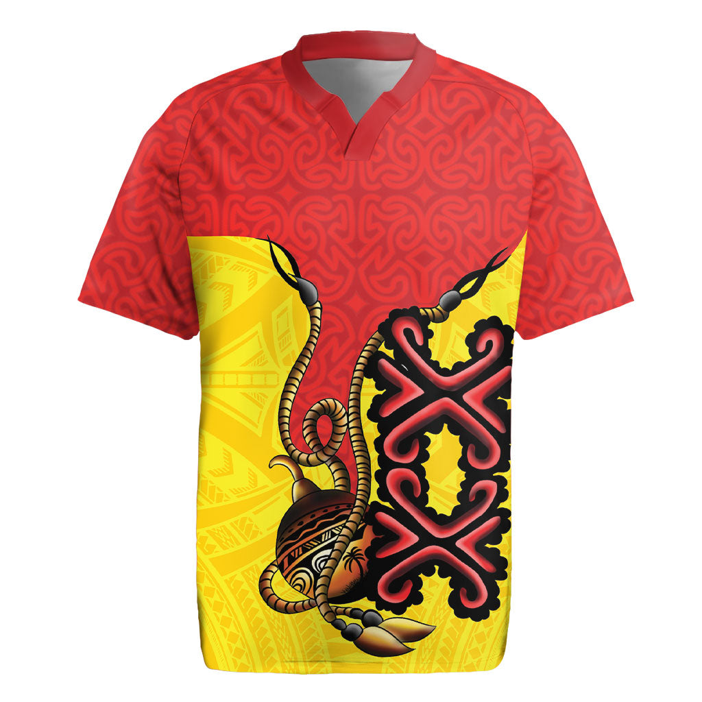 Personalised Papua New Guinea Oro Necklace Rugby Jersey Gold Melanesia Traditional Pattern LT9 Gold - Polynesian Pride