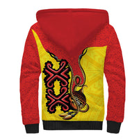 Personalised Papua New Guinea Oro Necklace Sherpa Hoodie Gold Melanesia Traditional Pattern LT9 - Polynesian Pride