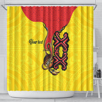 Personalised Papua New Guinea Oro Necklace Shower Curtain Gold Melanesia Traditional Pattern LT9 - Polynesian Pride