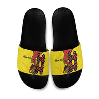 Personalised Papua New Guinea Oro Necklace Slide Sandals Gold Melanesia Traditional Pattern LT9 Gold - Polynesian Pride