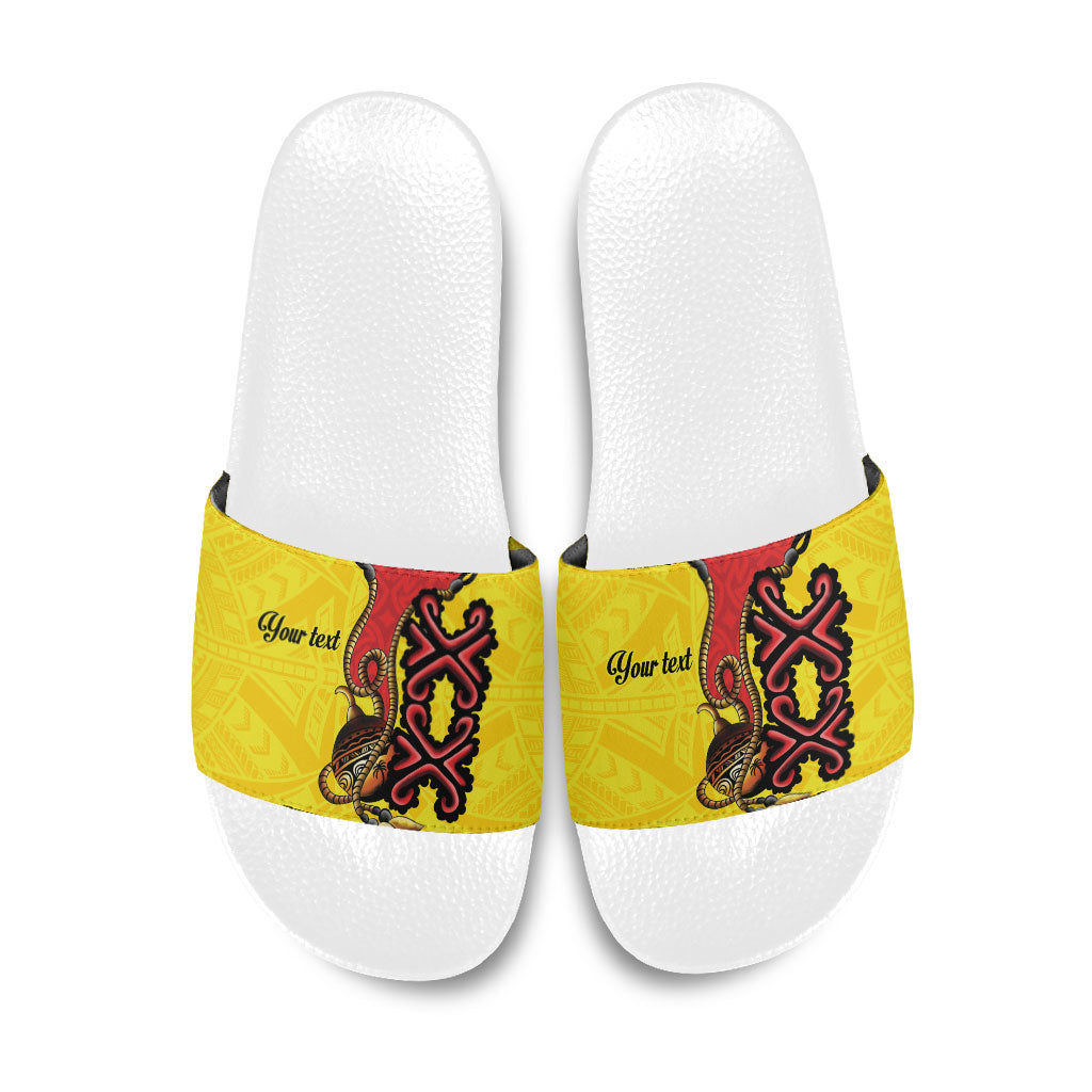 Personalised Papua New Guinea Oro Necklace Slide Sandals Gold Melanesia Traditional Pattern LT9 Gold - Polynesian Pride