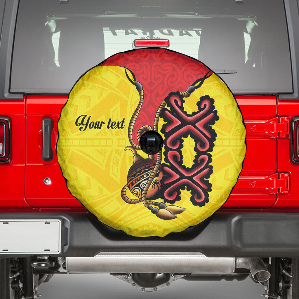 Personalised Papua New Guinea Oro Necklace Spare Tire Cover Gold Melanesia Traditional Pattern LT9 - Polynesian Pride