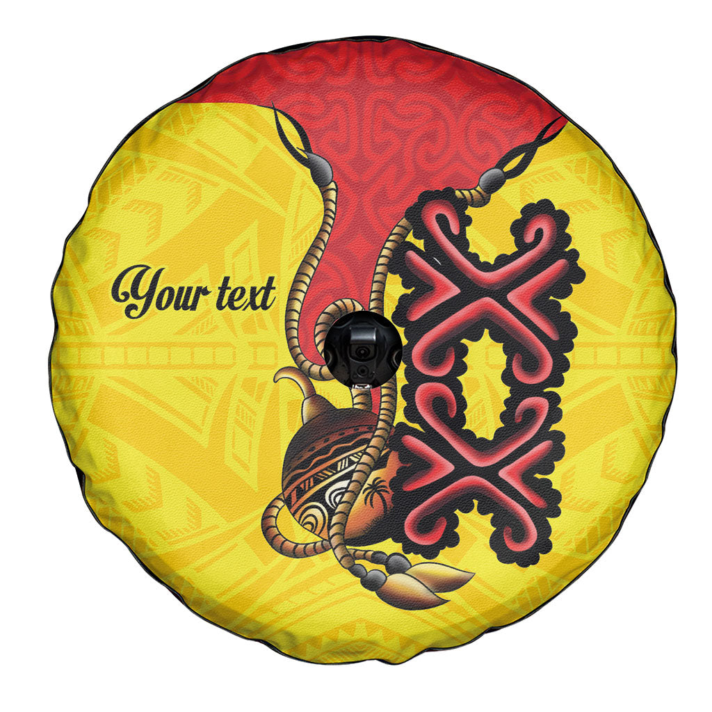 Personalised Papua New Guinea Oro Necklace Spare Tire Cover Gold Melanesia Traditional Pattern LT9 - Polynesian Pride