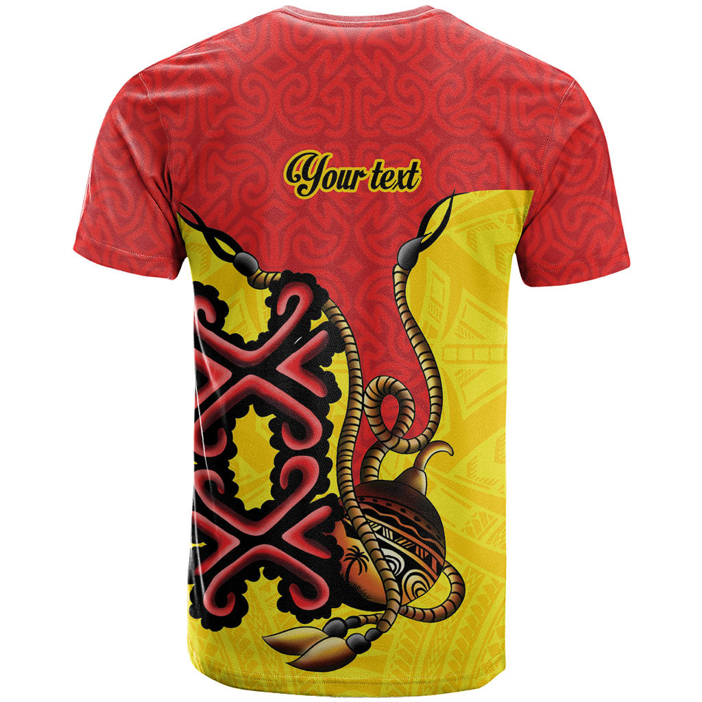 Personalised Papua New Guinea Oro Necklace T Shirt Gold Melanesia Traditional Pattern LT9 - Polynesian Pride