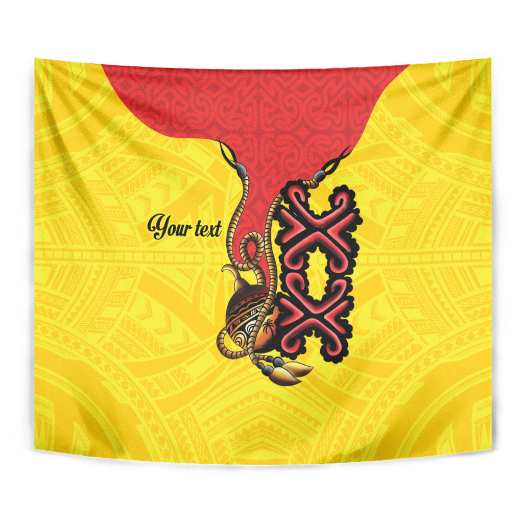 Personalised Papua New Guinea Oro Necklace Tapestry Gold Melanesia Traditional Pattern LT9 - Polynesian Pride
