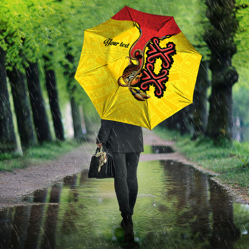 Personalised Papua New Guinea Oro Necklace Umbrella Gold Melanesia Traditional Pattern LT9 - Polynesian Pride