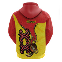 Personalised Papua New Guinea Oro Necklace Zip Hoodie Gold Melanesia Traditional Pattern LT9 - Polynesian Pride