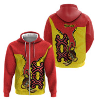 Personalised Papua New Guinea Oro Necklace Zip Hoodie Gold Melanesia Traditional Pattern LT9 - Polynesian Pride