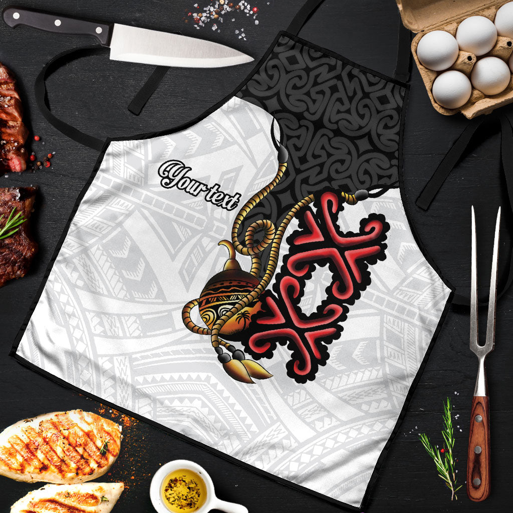 Personalised Papua New Guinea Oro Necklace Apron Black Melanesia Traditional Pattern LT9 Black - Polynesian Pride
