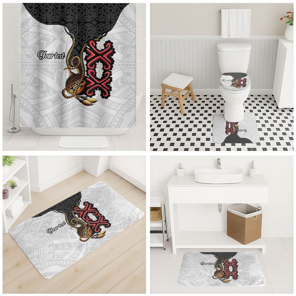 Personalised Papua New Guinea Oro Necklace Bathroom Set Black Melanesia Traditional Pattern LT9 - Polynesian Pride