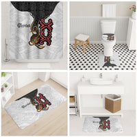 Personalised Papua New Guinea Oro Necklace Bathroom Set Black Melanesia Traditional Pattern LT9 - Polynesian Pride