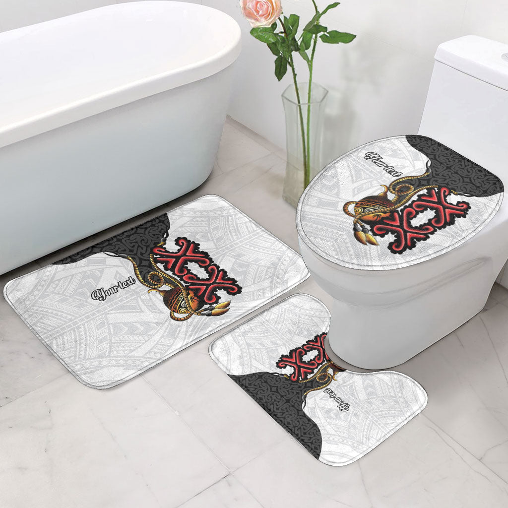 Personalised Papua New Guinea Oro Necklace Bathroom Set Black Melanesia Traditional Pattern LT9 - Polynesian Pride