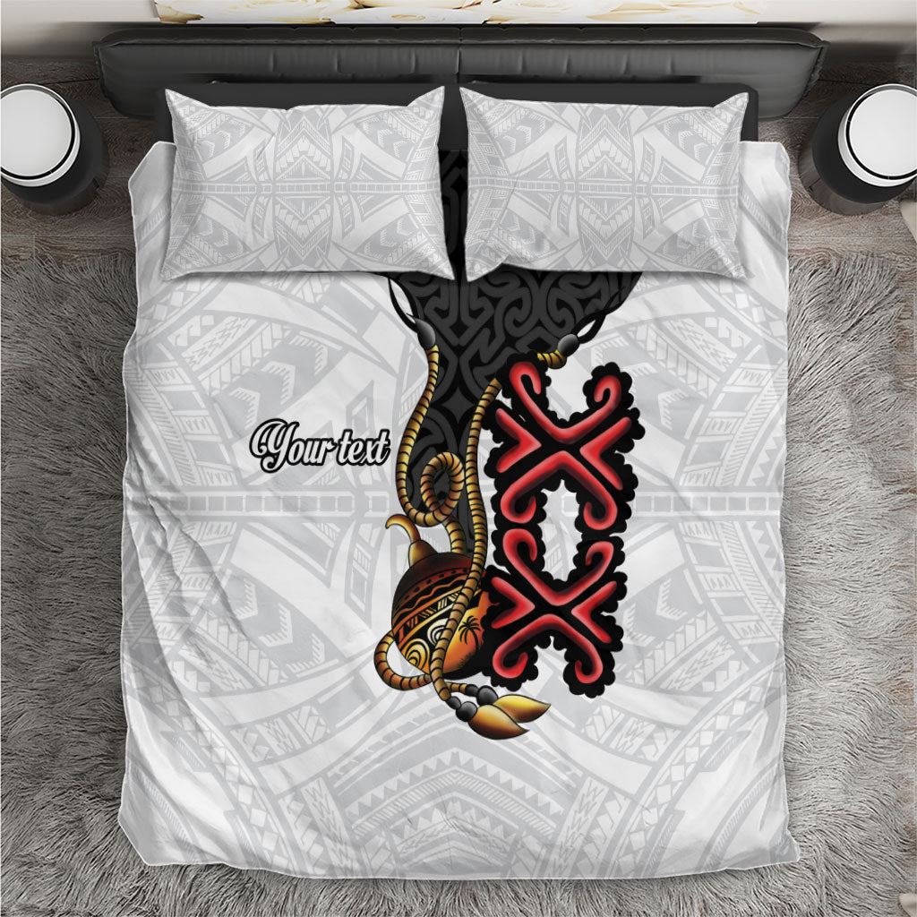 Personalised Papua New Guinea Oro Necklace Bedding Set Black Melanesia Traditional Pattern LT9 Black - Polynesian Pride