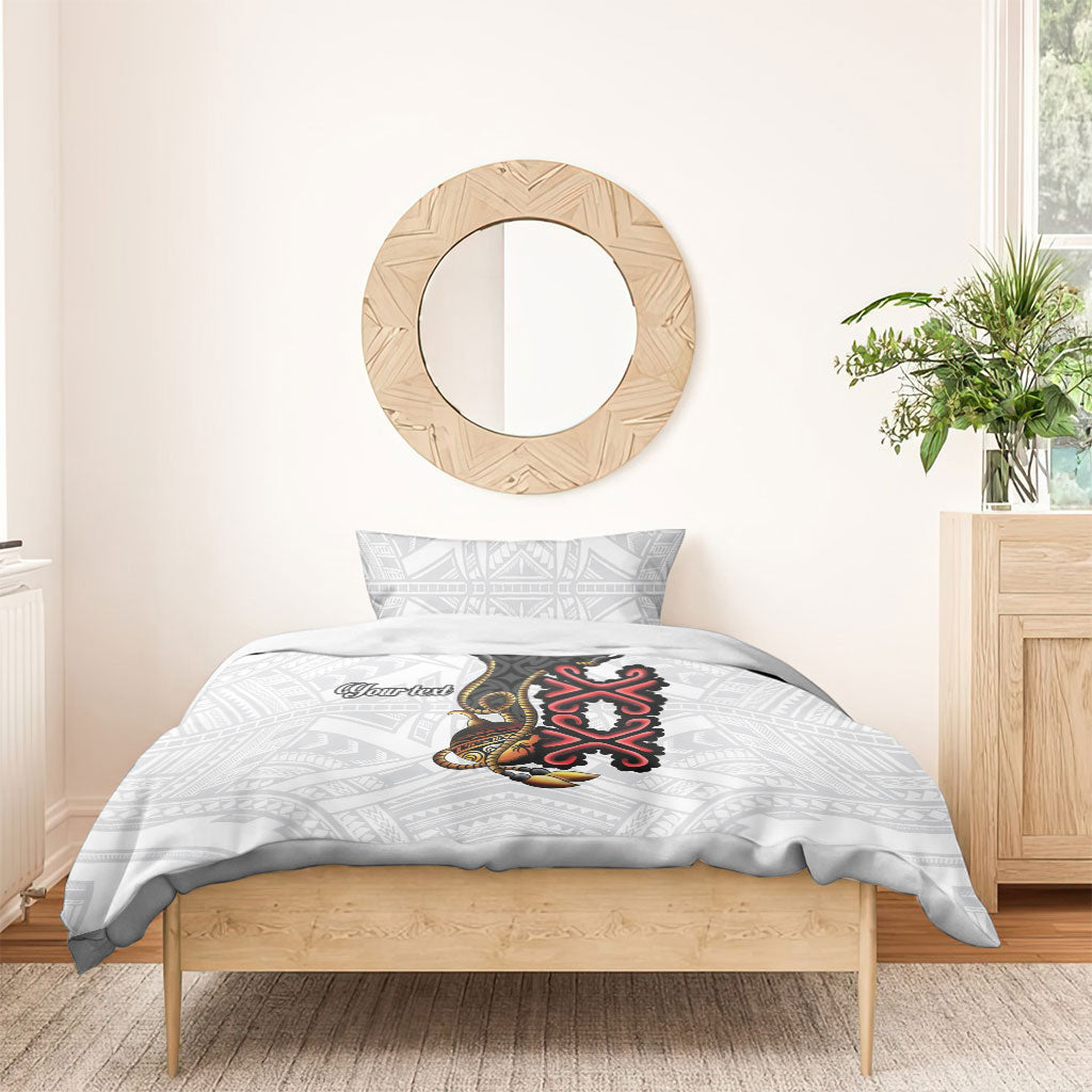 Personalised Papua New Guinea Oro Necklace Bedding Set Black Melanesia Traditional Pattern LT9 - Polynesian Pride