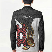 Personalised Papua New Guinea Oro Necklace Blazer Black Melanesia Traditional Pattern LT9 - Polynesian Pride