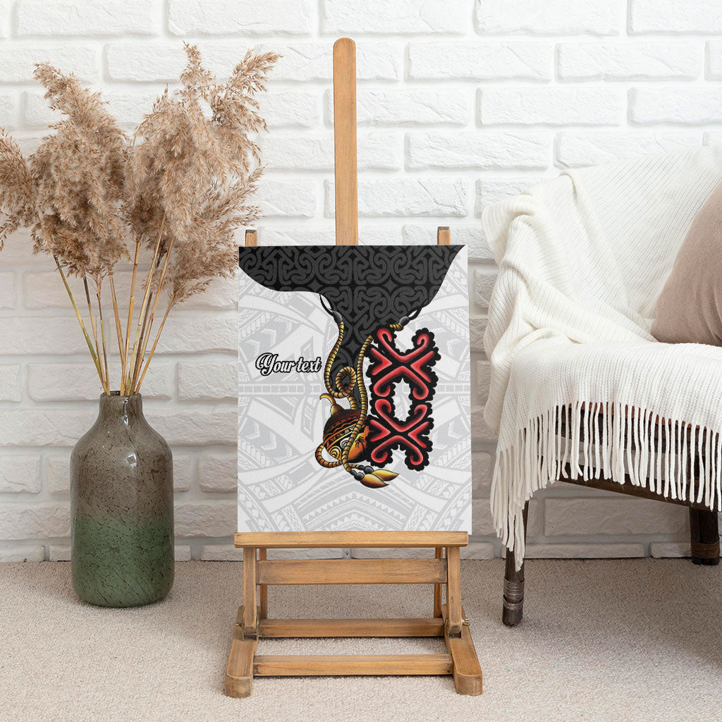 Personalised Papua New Guinea Oro Necklace Canvas Wall Art Black Melanesia Traditional Pattern LT9 - Polynesian Pride