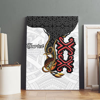 Personalised Papua New Guinea Oro Necklace Canvas Wall Art Black Melanesia Traditional Pattern LT9 - Polynesian Pride