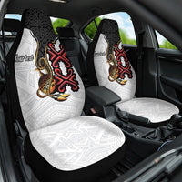Personalised Papua New Guinea Oro Necklace Car Seat Cover Black Melanesia Traditional Pattern LT9 One Size Black - Polynesian Pride