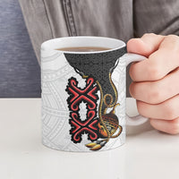 Personalised Papua New Guinea Oro Necklace Ceramic Mug Black Melanesia Traditional Pattern LT9 - Polynesian Pride