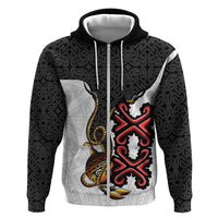 Personalised Papua New Guinea Oro Necklace Hoodie Black Melanesia Traditional Pattern LT9 Zip Hoodie Black - Polynesian Pride